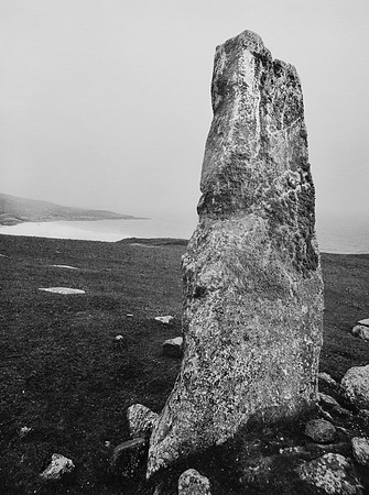 Clach MhicLeoid  (MacLeod Stone) and Traigh Iar sands, Isle of Harris, Scotland