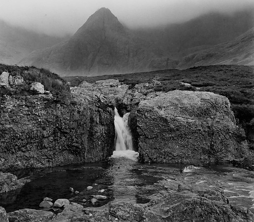Fairy pool and Sgurr an Fheadain, Black Cuillin, Isle of Skye